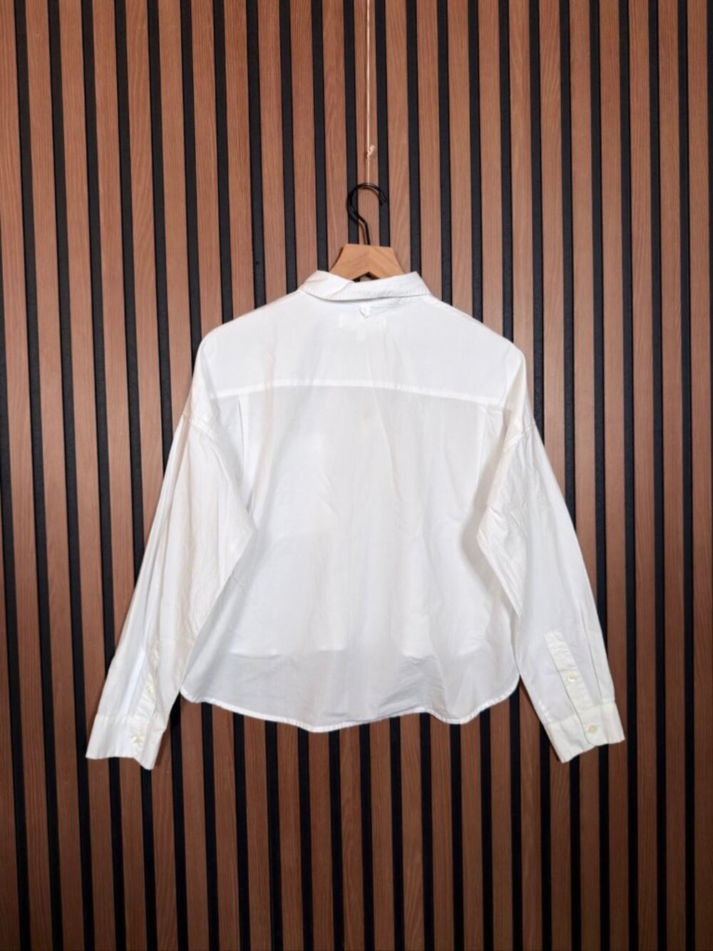 New Alex Mill Shirt Small White Cropped Jo Cotton Poplin Button Up Wash & Go - Picture 2 of 7